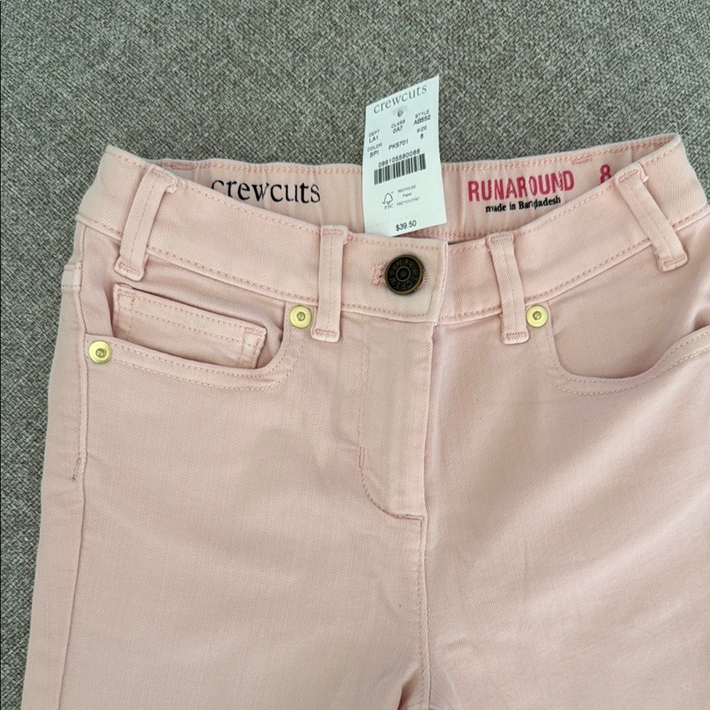 Crewcuts Pink Jeans Modern Cut Runaround NWT size 8
